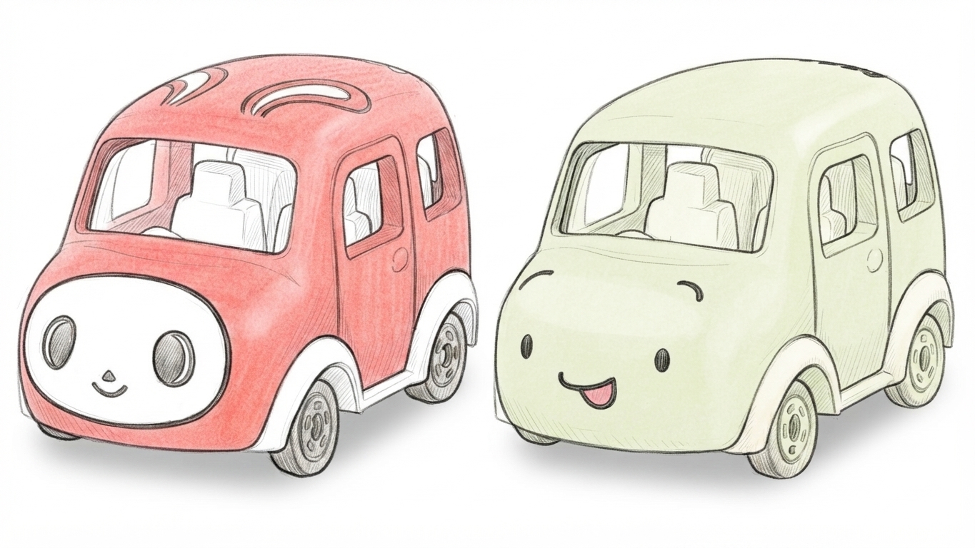 Dream Tomica Maizen Sisters 雙車組素描插畫